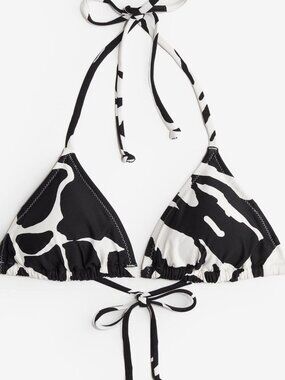 H&M Black and White Triangle Bikini Top